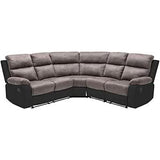 Canapé d'angle relax gris et noir en microfibre et simili TOLZANO