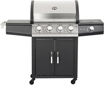 Barbecue à gaz avec 4 brûleurs et 1 réchaud latéral 143x54x115 cm - SMOKY