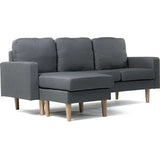 Canapé d'angle réversible en tissu "Gabby" - 3 places - Gris - Longueur 195cm