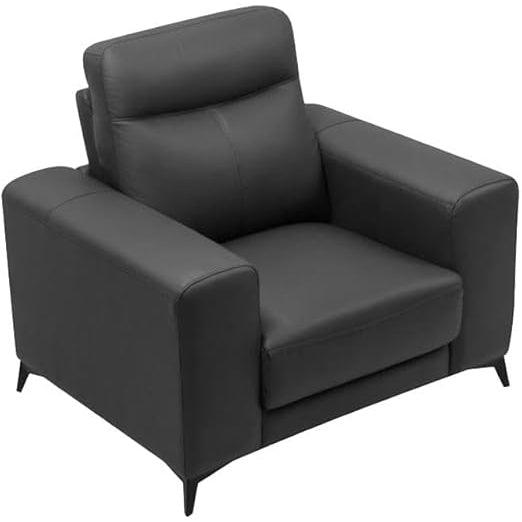 Fauteuil en cuir MONTANER - Noir - 2