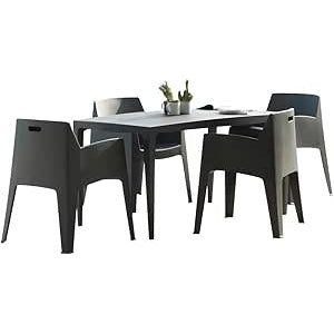 Chaise de jardin - Polyproprylène - Anthracite - SOROCA - 1