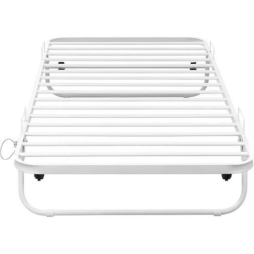 Lit sommier d'appoint pliant ADONIS - 90x190 cm - Métal - Blanc