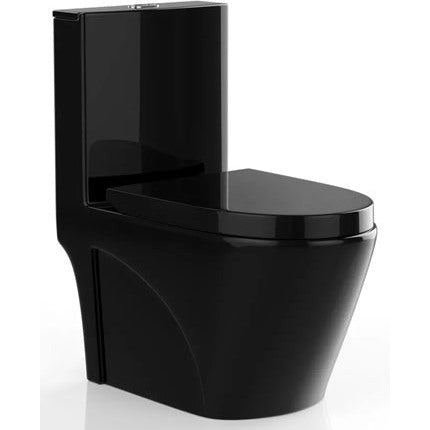 WC à poser noir brillant en céramique - NAGILAM