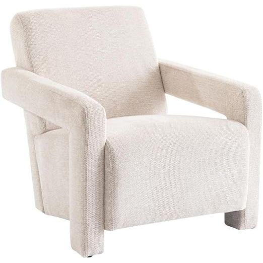 Fauteuil en tissu texturé beige ISPARTA