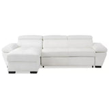 Canapé d'angle convertible en cuir JONOVA - Blanc - Angle gauche
