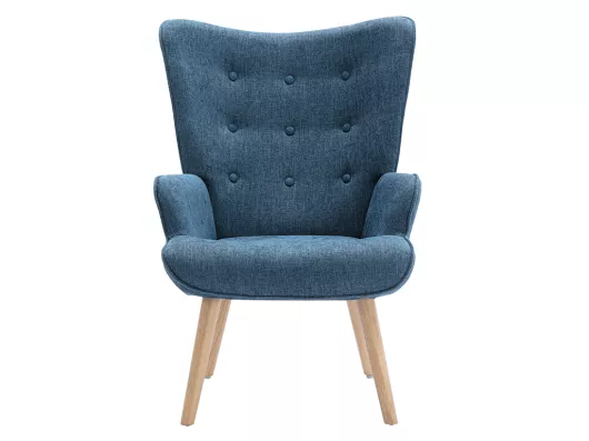Fauteuil en tissu bleu VATELY