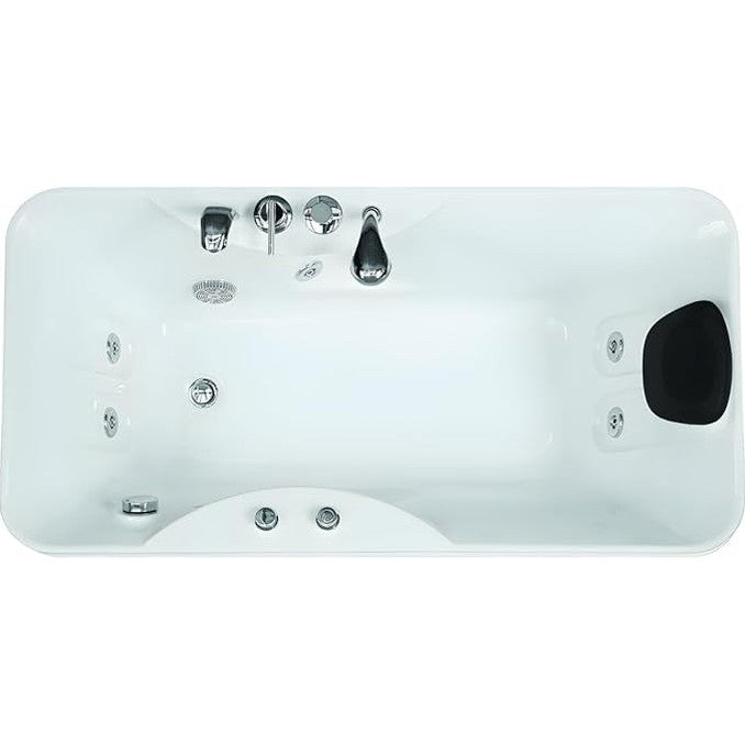 Baignoire balnéo blanche - 1 place - 140L - 150 x 75 x 54,5 cm - Angle gauche - GAVINO