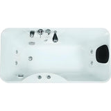 Baignoire balnéo blanche - 1 place - 140L - 150 x 75 x 54,5 cm - Angle gauche - GAVINO