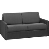 Canapé 2 places convertible express en tissu gris - Couchage 120 cm - Matelas 14 cm CALIFE