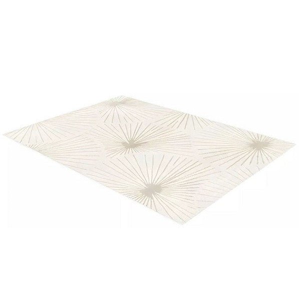 Tapis à motifs finition lurex doré LIVNO - 160 x 230 cm - Beige