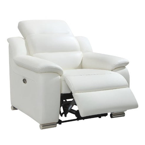 Fauteuil relax électrique en cuir blanc ARENA III