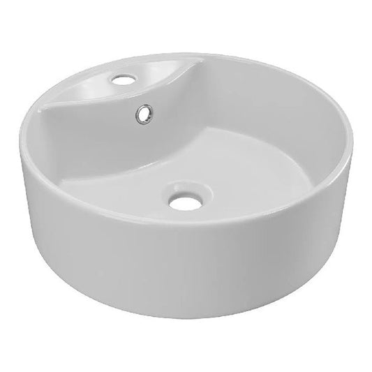 Vasque à poser blanche ronde en céramique - 40 cm - DARINI