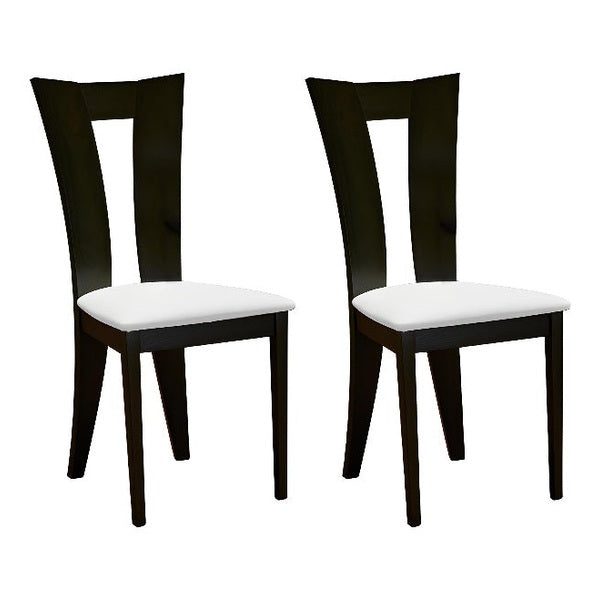 Lot de 2 chaises TIFFANY - Hêtre massif - Coloris : Wengé et blanc