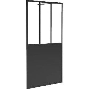 Paroi de douche à l'italienne - 120 x 200 cm - Noir mat - Verre trempé