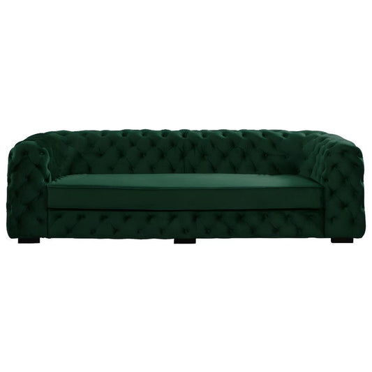 NEUF - Canapé 3 places chesterfield STANLEY - Velours vert sapin