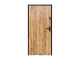 Porte d'entrée en acier pleine H207 x L100 cm effet chêne - poussant gauche - AGUEDA