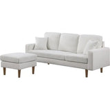 Canapé d'angle réversible en tissu "Gabby" - 3 places - Blanc (2) - Longueur 195cm