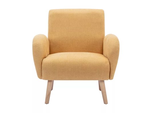 Fauteuil en tissu jaune moutarde MAZARONE