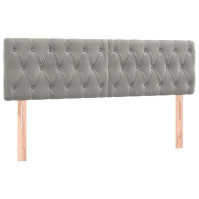 vidaXL Têtes de lit 2 pcs Gris clair 80x7x78/88 cm Velours