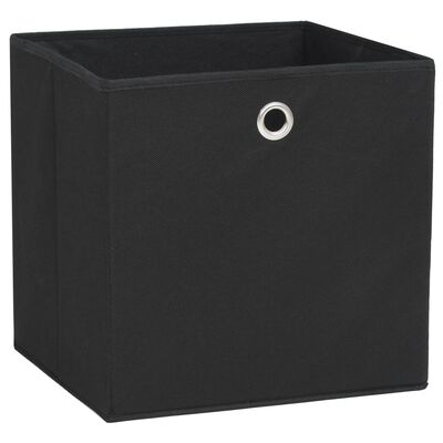 vidaXL Boîtes de rangement 4 pcs Tissu intissé 28x28x28 cm Noir