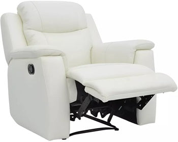 Fauteuil relax EVASION en cuir - blanc ivoire