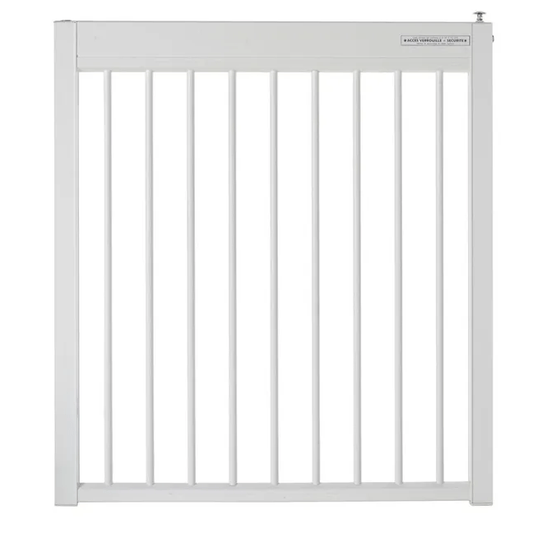 Portillon pour piscine aluminium Issambres blanc, H.120 x l.107 cm