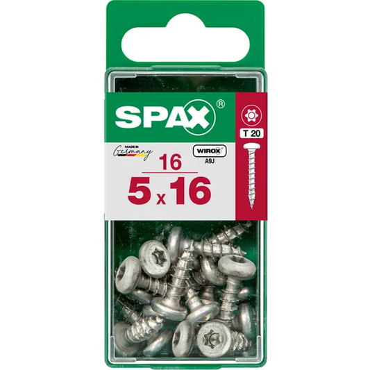 16 vis acier tête ronde t-star+ SPAX, Ø5 x L.16 mm