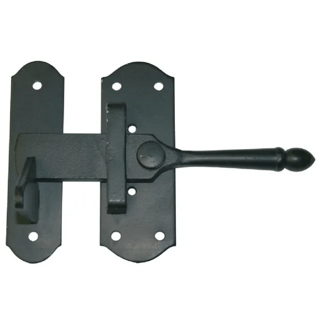 Clenche de barrière à bascule en acier noir, H.130 x L.190 x P.70 mm AFBAT