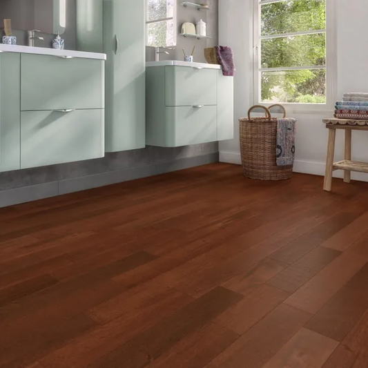 Parquet bois massif acajou vitrifié M, l.12 cm (1.44m2)