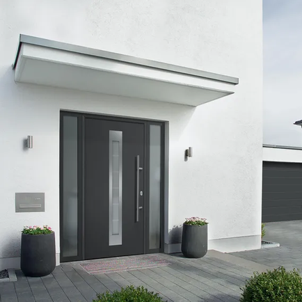 Porte d'entrée Acier HORMANN Renodoor 2 H.215 x l.90 cm gris titane, p. gauche