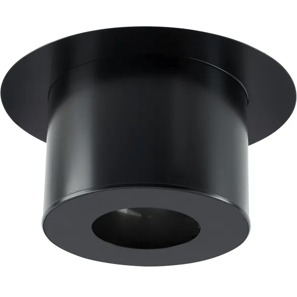 Plaque de finition ronde noire mat plafond, POUJOULAT D.150 mm 44x20 cm Ep.1. mm