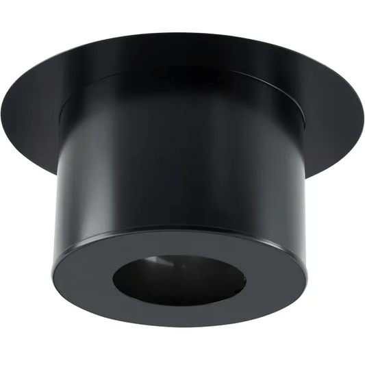 Plaque de finition ronde noire mat plafond, POUJOULAT D.150 mm 44x20 cm Ep.1. mm