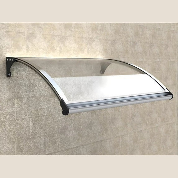 Auvent de porte en aluminium 120 x 100 cm courbé avec leds NEONED