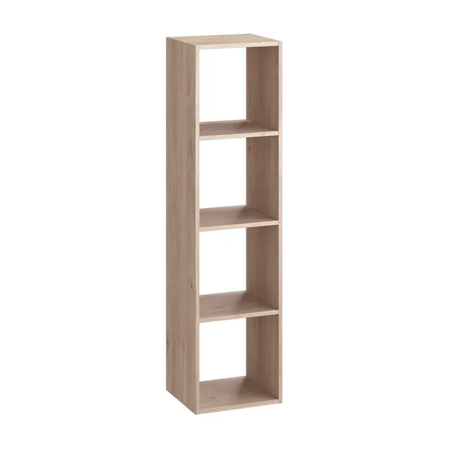 Etagère SPACEO Kub effet chêne, H.139.3 x L.36 cm x P.31.7 cm