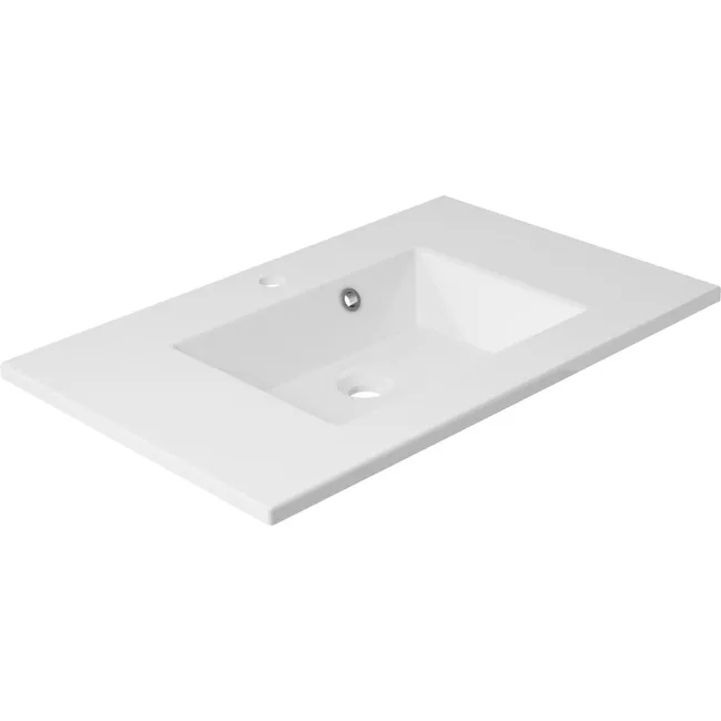 Plan vasque simple résine l.76 x P.48.5 cm blanc Modern
