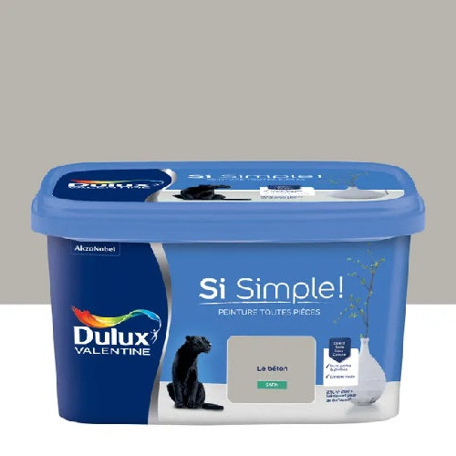Peinture mur, boiserie béton satin DULUX VALENTINE Si simple ! 2.5l