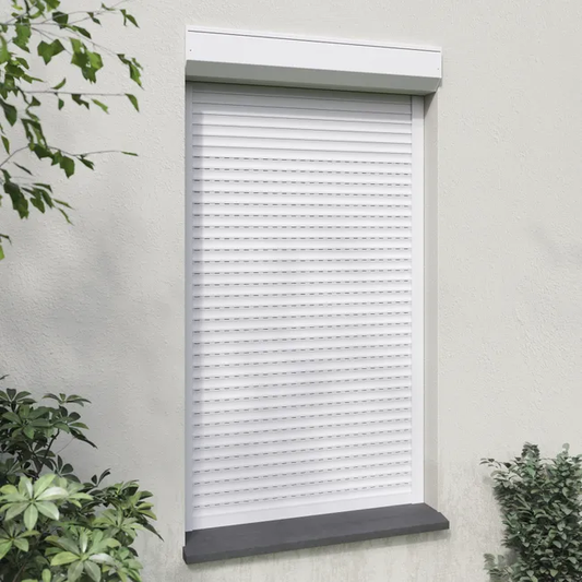 Volet roulant manuel pvc blanc manuel à sangle FRANCE COMBI, H.130 x l.120 cm