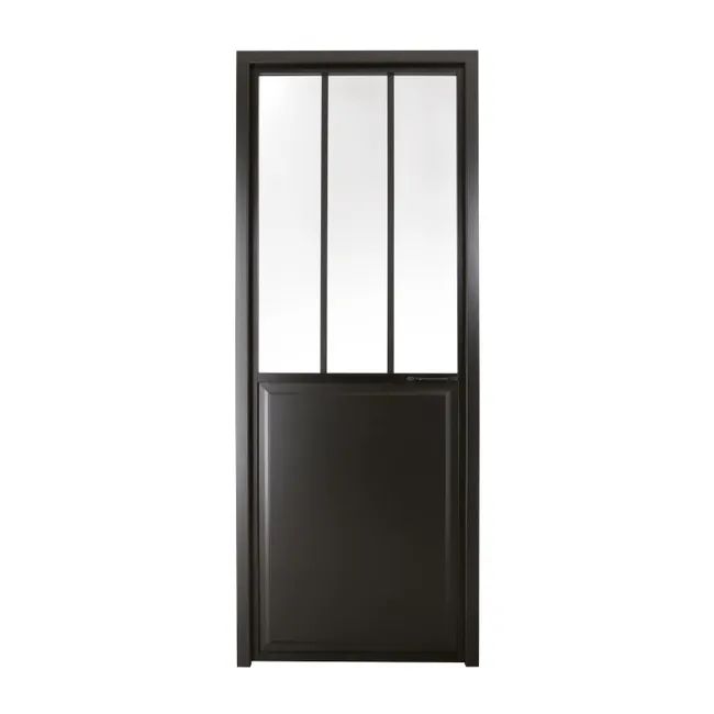 Bloc-porte vitré Atelier noir H.204 x l.93 cm, poussant gauche