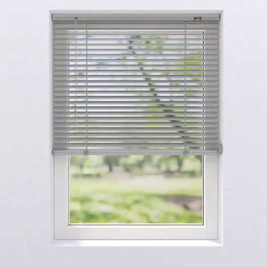 Store vénitien aluminium 25 mm, Pure argent, l.130 x H.175 cm