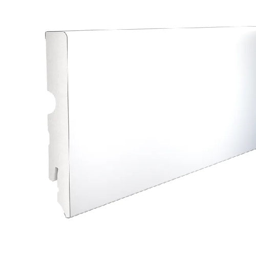 Plinthe pvc, blanc, H. 9.8 x L. 2.4 m, Ep.15 mm ARTENS, résistant à l'eau