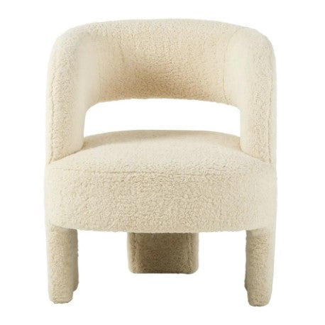 Fauteuil tripode en tissu chenille - Blanc neige