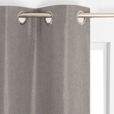 Rideau tamisant thermique, Chambray, gris H.240 x l.135 cm