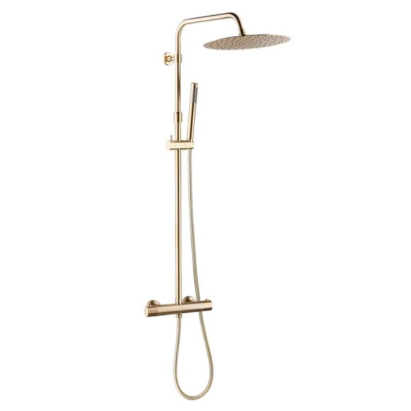 Colonne de douche thermostatique ESSEBAGNO Envol Or brossé