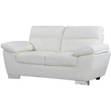 Canapé fixe en cuir reconstitué et PVC "Dallas" - 169 x 88 x 90 cm - 2 places - Blanc