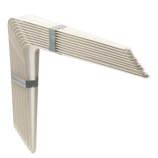 Lot de 10 équerres Normo acier peint blanc, H.30 x P.25 cm