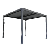 Pergola bioclimatique autoportante First II, aluminium gris anthracite 9m²