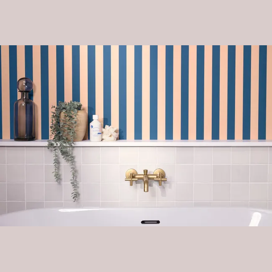 Papier peint intissé Basics little lines bleu nude Lot de 2