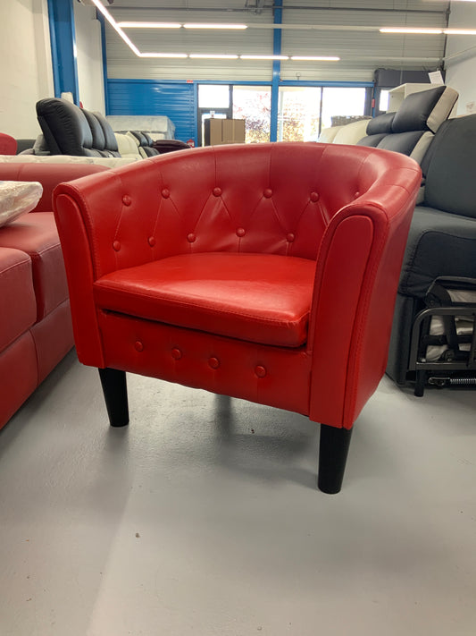 vidaXL Fauteuil rouge similicuir (100€ les deux)