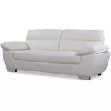 Canapé fixe en cuir reconstitué et PVC " Dallas" - 210 x 88 x 90 cm - 3 places - Gris/Blanc