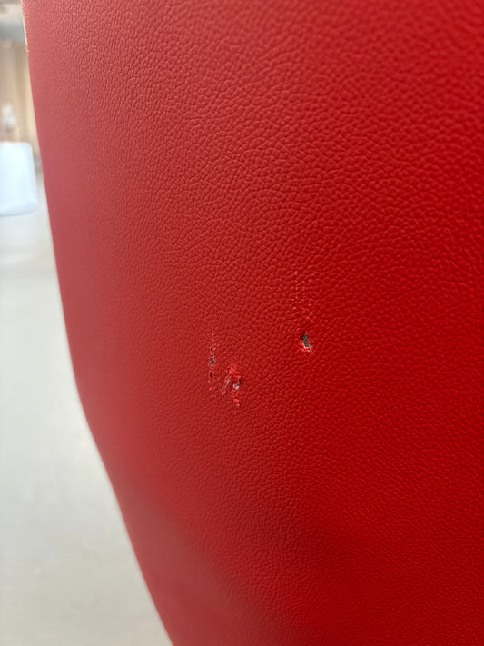 Fauteuil pivotant en cuir ANABA - Rouge